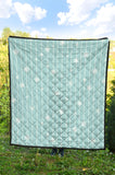 Snowflake Pattern Blue Stripe Background Premium Quilt