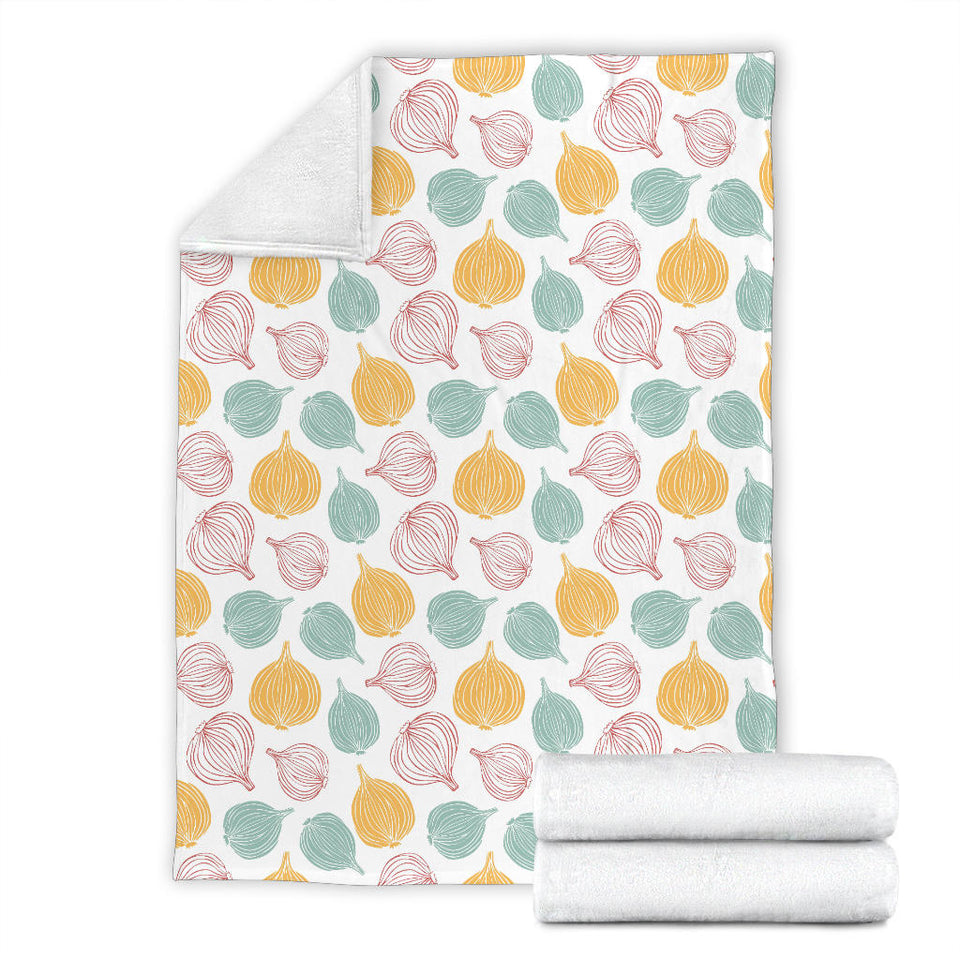 Colorful Onions White Background Premium Blanket