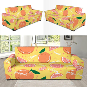 Grapefruit Yellow Background Sofa Slipcover