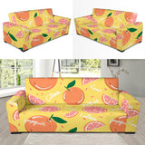 Grapefruit Yellow Background Sofa Slipcover
