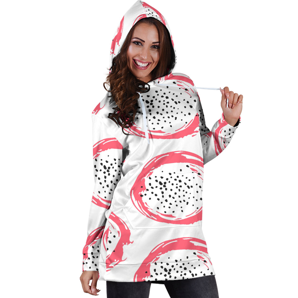 Hand Drawn Dragon Fruit Women'S Hoodie Dress