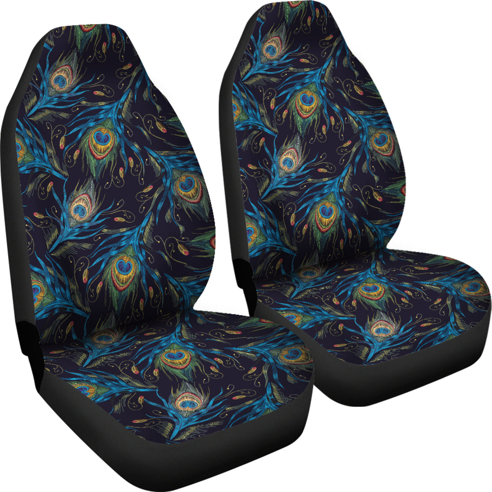 Beautiful Peacock Feather Pattern  Universal Fit Car Seat Covers