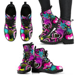 Heart Dot Wave Star Creative Design Pattern Leather Boots
