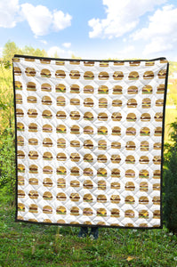 Hamburger Pattern Print Design 02 Premium Quilt