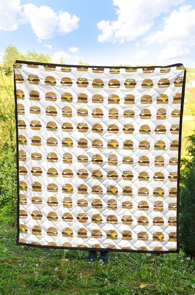 Hamburger Pattern Print Design 02 Premium Quilt