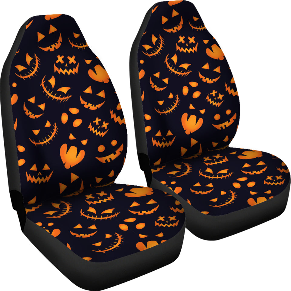 Halloween Pattern Pumpkin Background Universal Fit Car Seat Covers