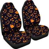 Halloween Pattern Pumpkin Background Universal Fit Car Seat Covers