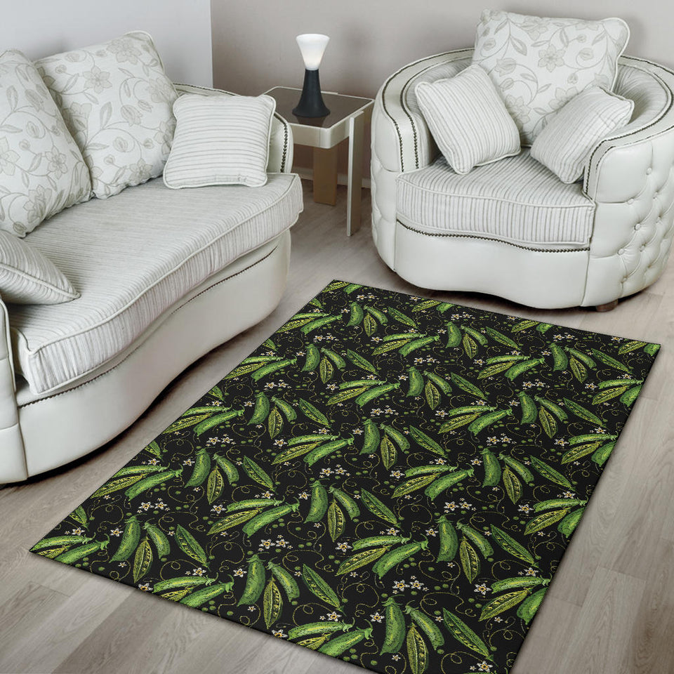 Green Peas Pattern Print Design 02 Area Rug