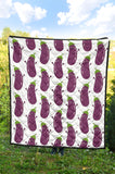 Eggplant Pattern Print Design 01 Premium Quilt