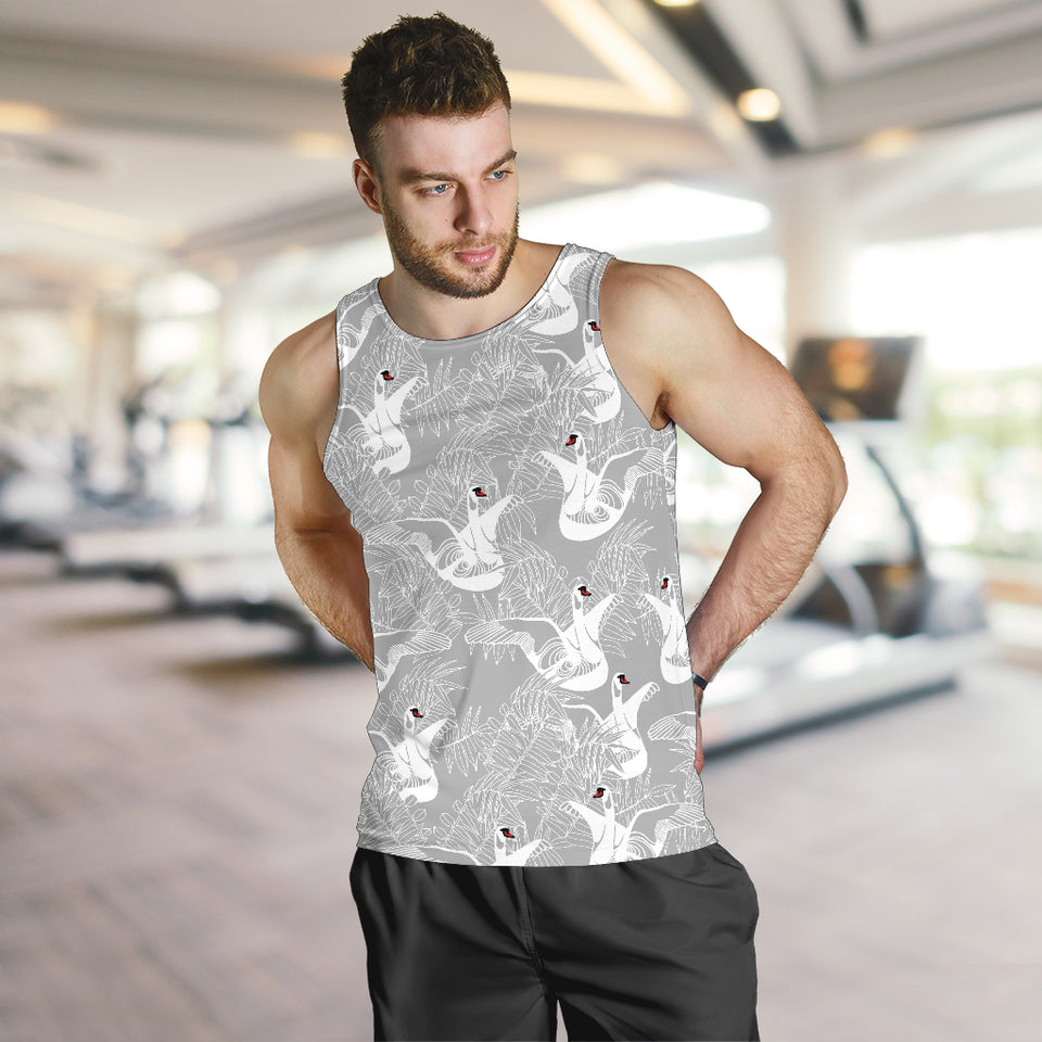 white swan gray background Men Tank Top