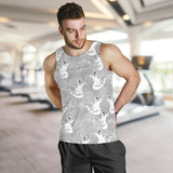 white swan gray background Men Tank Top