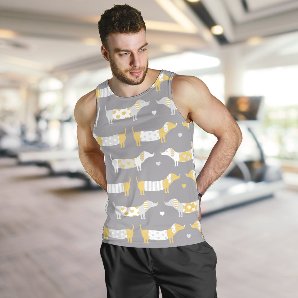Cute dachshund dog pattern Men Tank Top