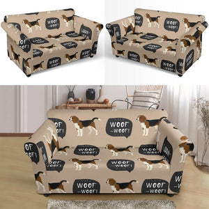 Beagle Pattern Loveseat Couch Slipcover
