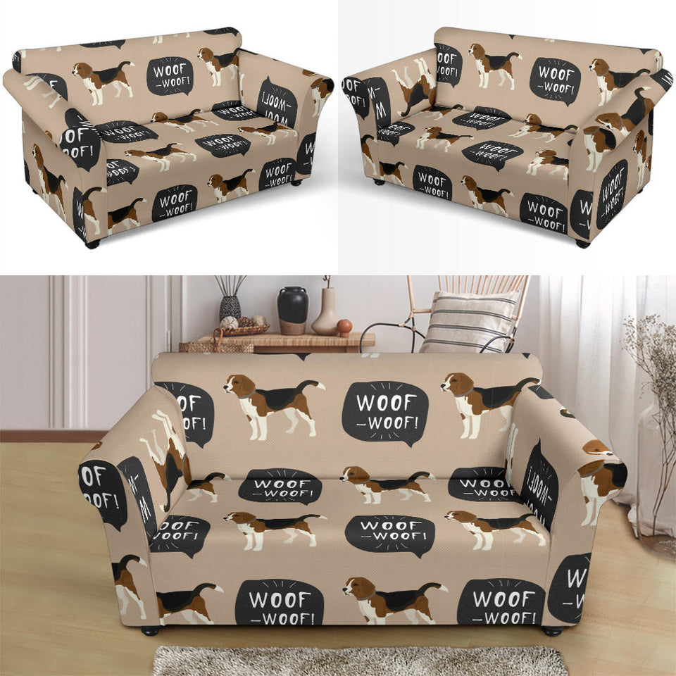 Beagle Pattern Loveseat Couch Slipcover