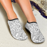 Cartoon Hand Drawn Ice Cream Black White Aqua Shoes