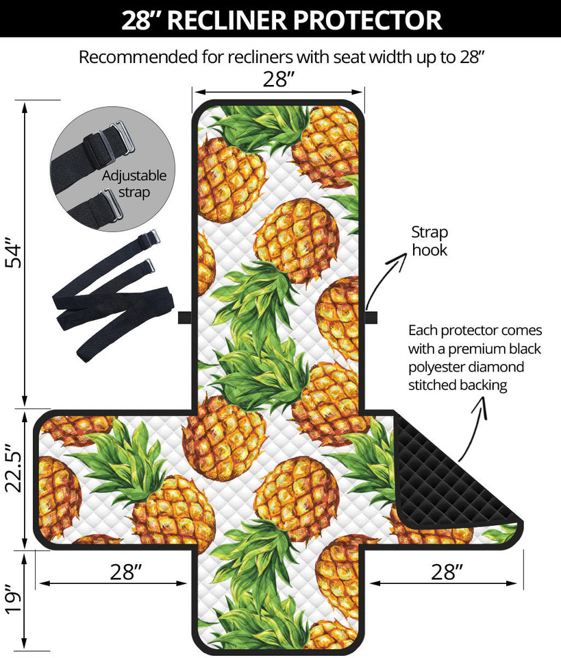 Pineapples design pattern Recliner Cover Protector