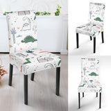 Cute Cartoon Dinosaurs Tree Pattern Dining Chair Slipcover