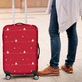 Christmas Tree Star Snow Red Background Luggage Covers