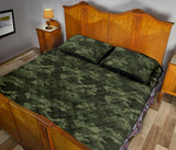 Digital Green camo camouflage pattern Quilt Bed Set
