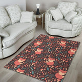 Fox Leaves Mushroom Pattern Area Rug