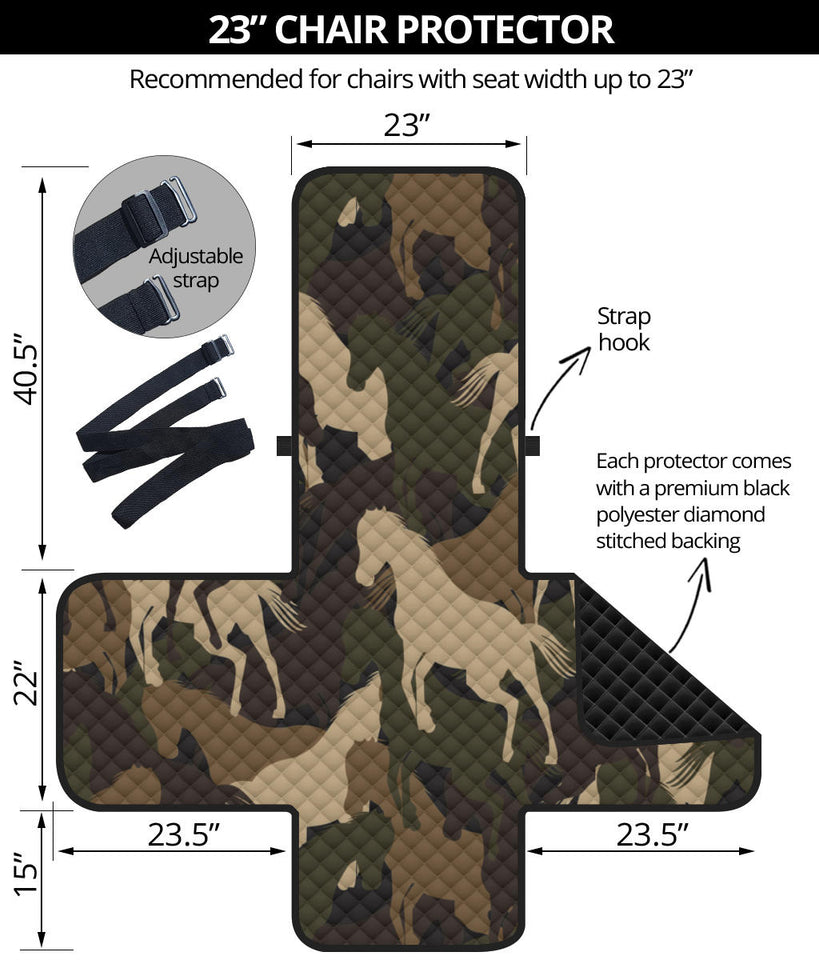 Horse Camo Camouflage Pattern Chair Cover Protector