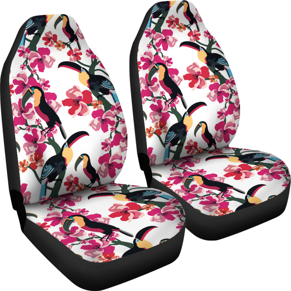 Toucan Flower Design Pattern  Universal Fit Car Seat Covers