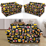 Beer Type Pattern Loveseat Couch Slipcover