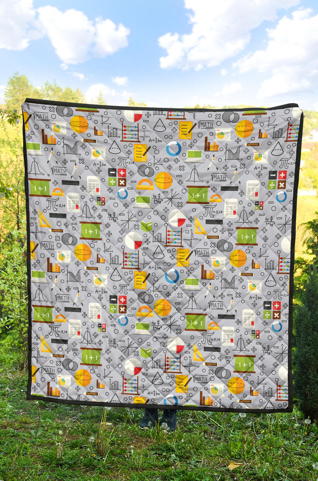 Math Pattern Print Design 04 Premium Quilt