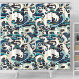 Japanese Wave Pattern Shower Curtain Fulfilled In US