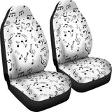 Music Notes Pattern Print Design 04 Universal Fit Car Seat Covers
