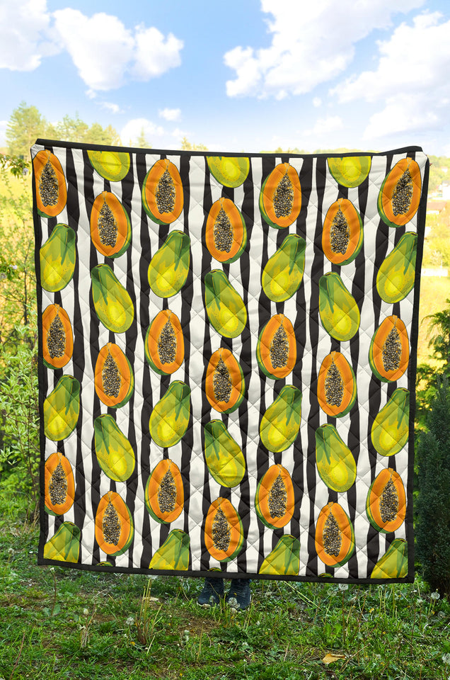 Papaya Design Pattern Premium Quilt