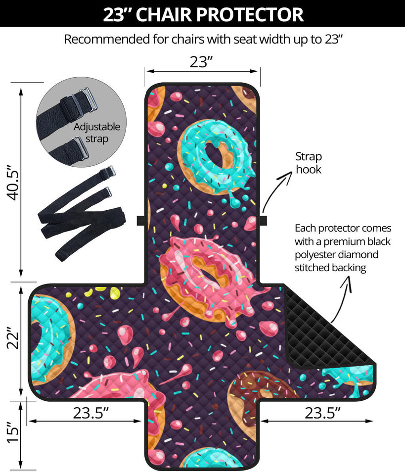 Colorful donut glaze pattern Chair Cover Protector