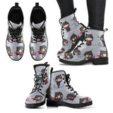 Cute Ninja Pattern Leather Boots