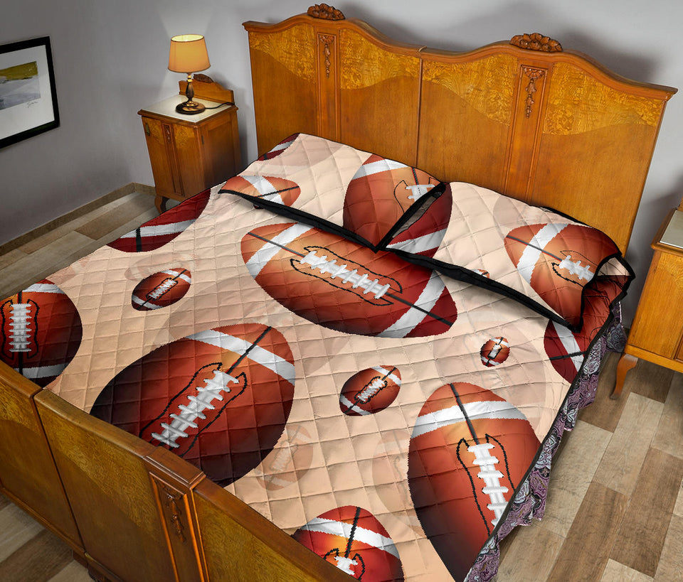 American football ball design pattern Quilt Bed Set