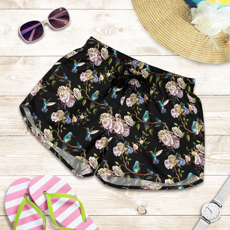 Hummingbird Pattern Print Design 03 Women Shorts
