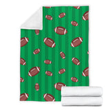 American Football Ball Field Background Premium Blanket