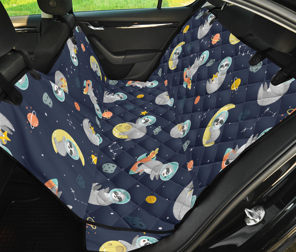 Cute Sloth Astronaut Star Planet Rocket Pattern Dog Car Seat Covers