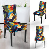 Colorful Parrot Flower Pattern Dining Chair Slipcover