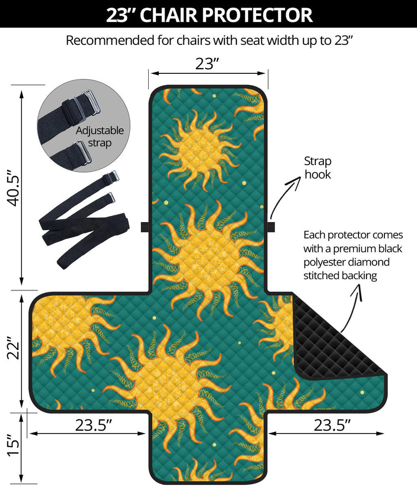Sun green background Chair Cover Protector