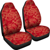 Gold Dragons Red Background Universal Fit Car Seat Covers