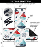 Cute color paper sailboat pattern Chair Cover Protector