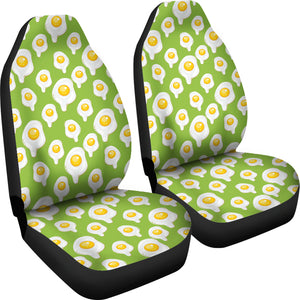 Fried Eggs Pattern Print Design 01 Universal Fit Car Seat Covers