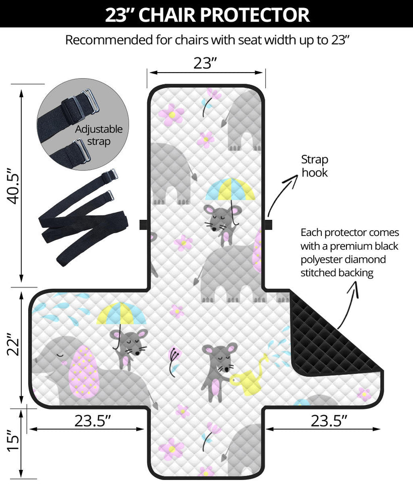 Cute elephant mouse pattern Chair Cover Protector
