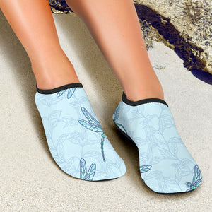 Dragonfly Pattern Blue Background Aqua Shoes