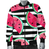 Watercolor Paint Textured Watermelon Pieces Men'S Bomber Jacket