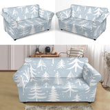 Christmas Tree Winter Forest Pattern Loveseat Couch Slipcover