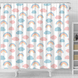 Cute Rainbow Clound Pattern Shower Curtain Fulfilled In US
