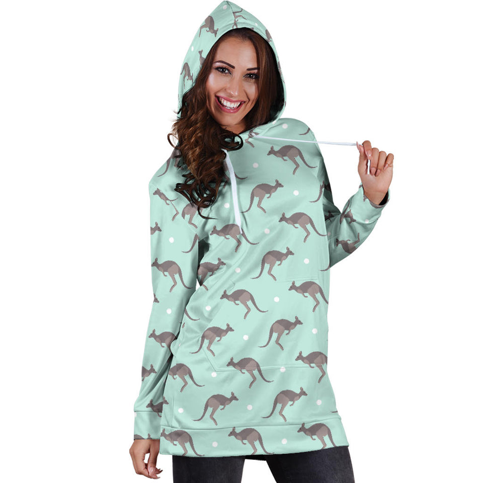 Kangaroo Pattern Background Women'S Hoodie Dress