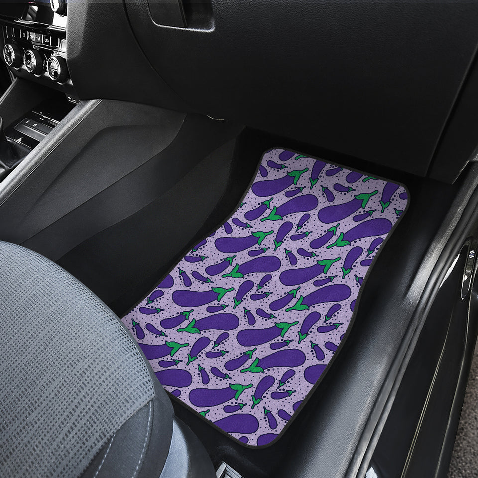 Eggplant Pattern Print Design 03 Front Car Mats