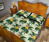 Beautiful parrot palm leaves pattern Quilt Bed Set